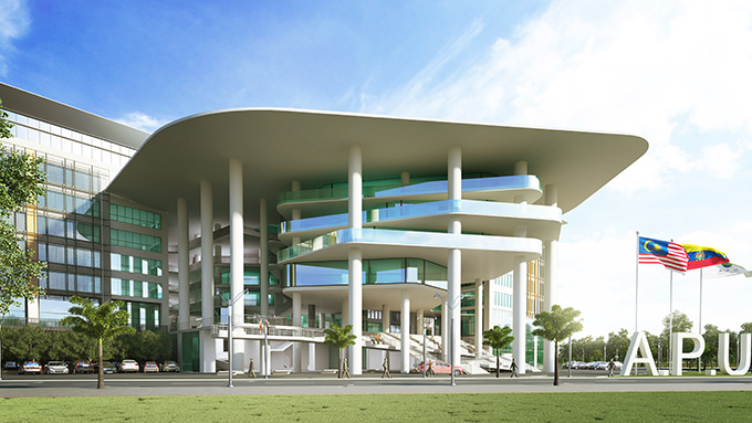 Artist impression of Asia Pacific University (APU) new ultra modern campus strategically located inside Technology Park Malaysia, Bukit Jalil, which will be ready end of 2015